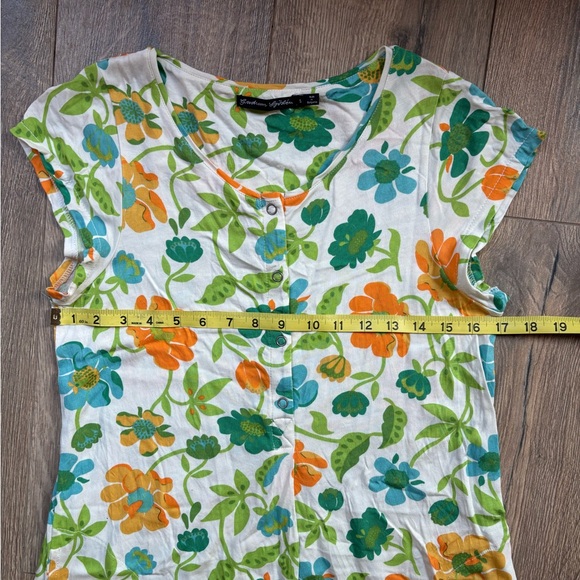 Gudrun Sjoden Swedish Summer Dress Floral Pockets Small Organic Cotton Jersey - Picture 5 of 9